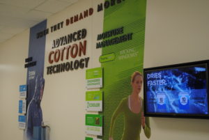 Cotton INC wall installation designed by TSD