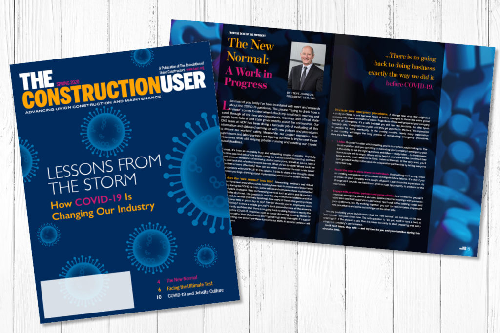 Mockup for The Construction User print magazine