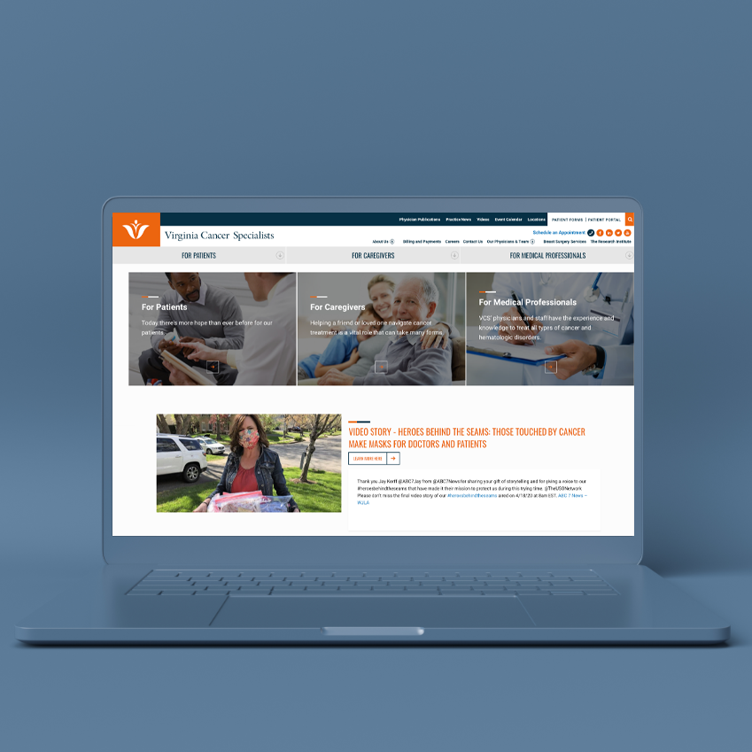 VCS homepage design
