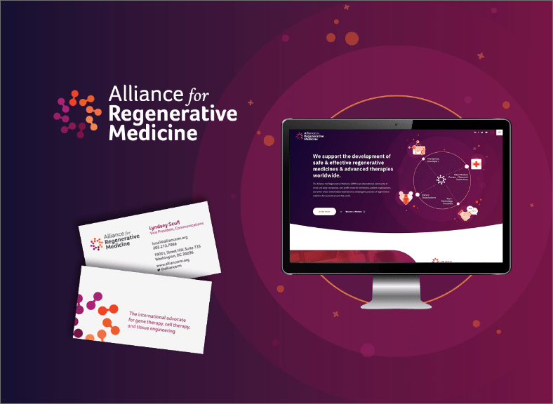 Alliance for Regenerative Medicine website and business cards