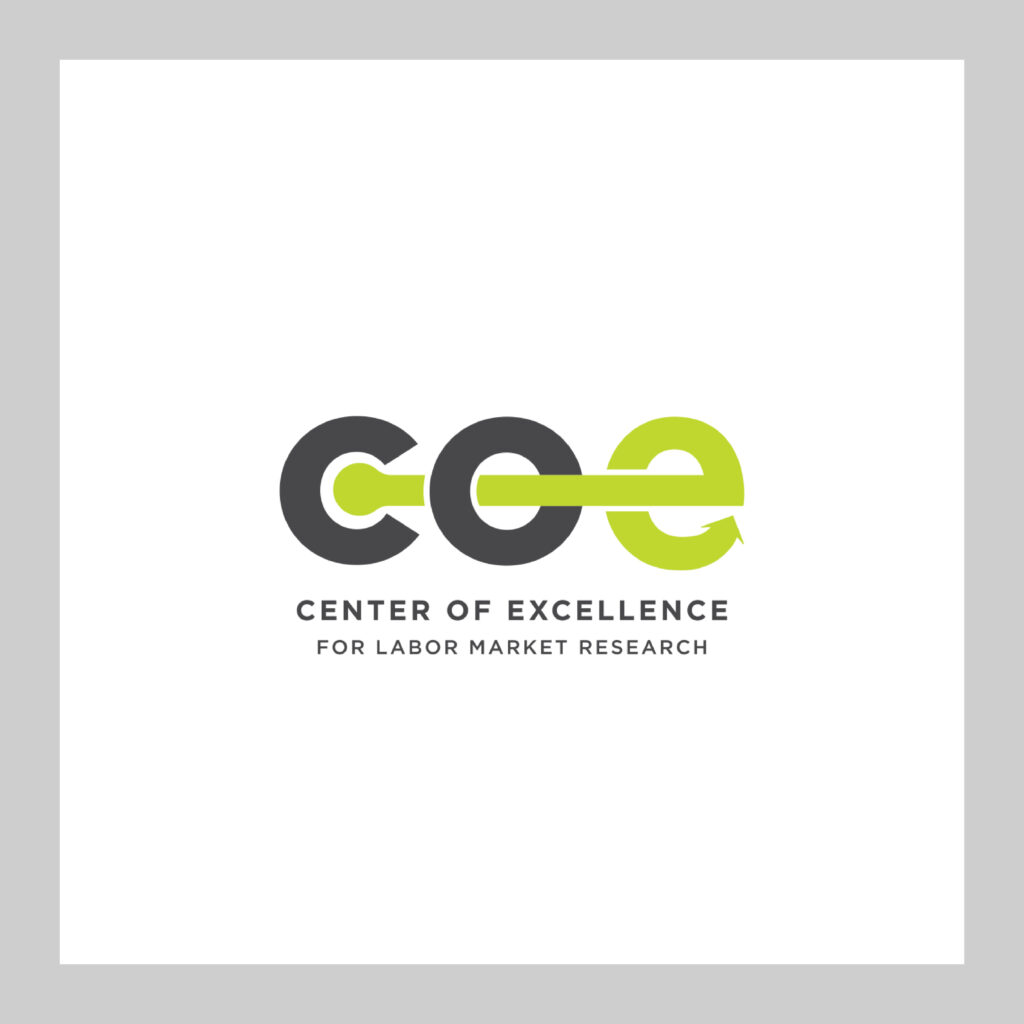 top shelf design portfolio work sample of print brand logo for the center of excellence