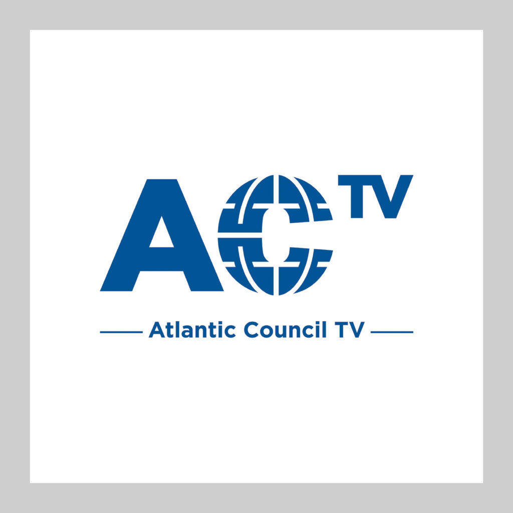 top shelf design work sample of print brand logo design for atlantic council tv