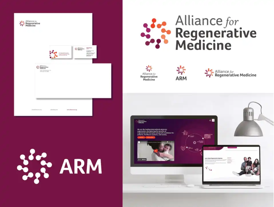 brand strategy design work for healthcare industry company alliance for regenerative medicine