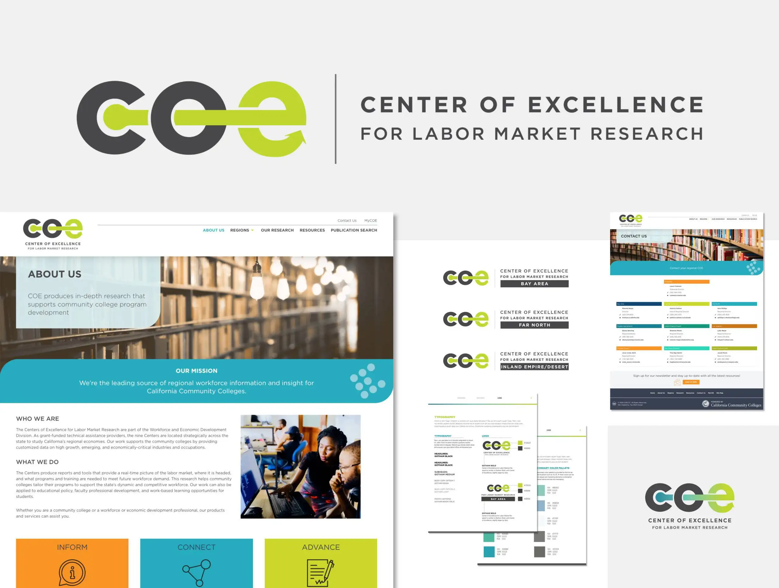 brand strategy design work for california education industry organization center of excellence